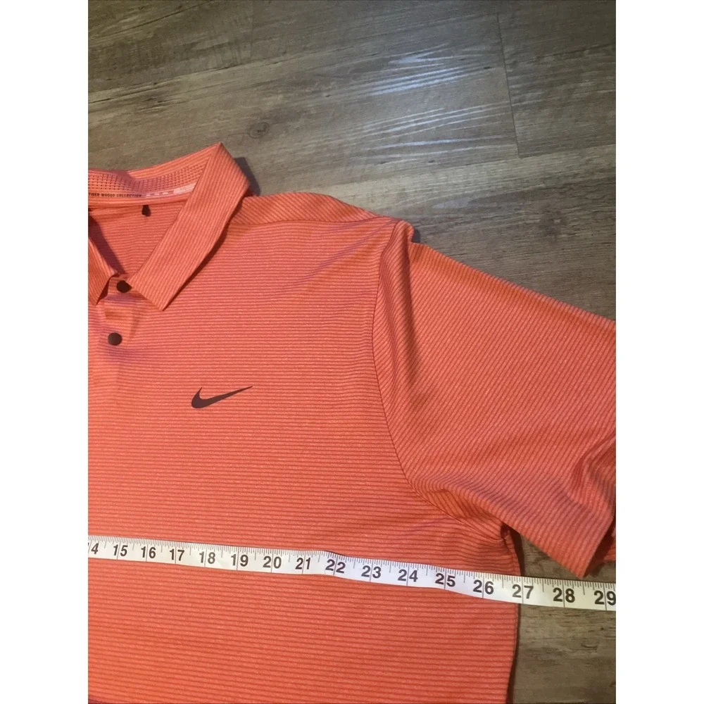 NWT Nike Tiger Woods Collection Dri-Fit Golf Polo Shirt 2XL Orange Stripe